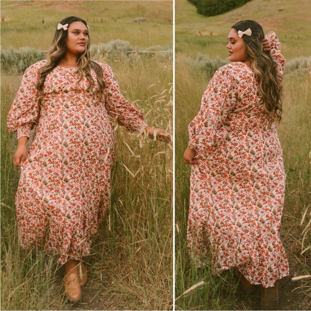 New! Ivy City Co Maya Dress in Fall Floral - Size 34W